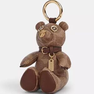 Coach Women's Bear Bag Charm in Signature Canvas
